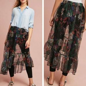 ANTHROPOLOGIE Maeve | Floral Sheer Meena Skirted Legging Pant Small